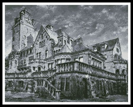 Artistic Castle (Black and White) by Artecy printed cross stitch chart